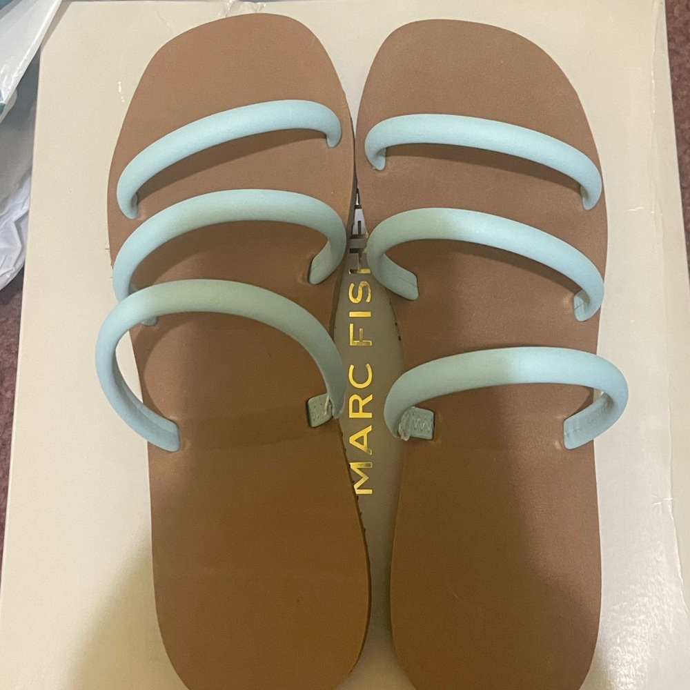 Blue strappy sandals